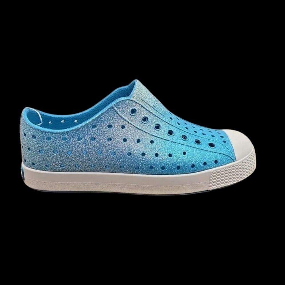 NEW! Native Shoes Jefferson Bling Kids Size C12 Coastal Maria Bling/Shell White